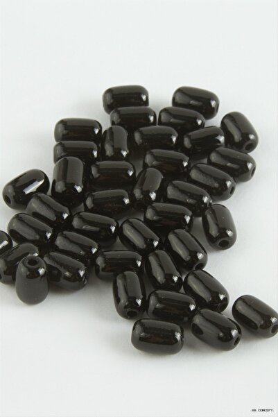 Generic Brand Aconcept 6X8 mm Oval Glass Beads 1 (190356) kg Black