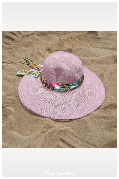 PIECE SIGNATURE Mercerized Beach Hat with Handle for Women (55-58 cm)