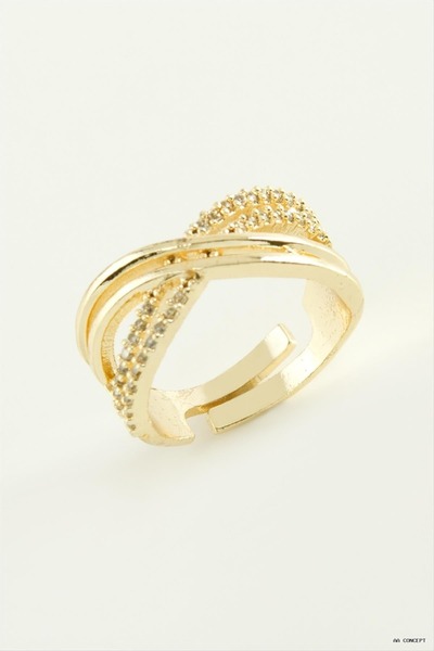 ZERO LAND Concepta Infinity Zircon Stone (10040) Ring Yellow