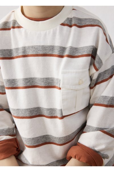 MAYORAL Cream Boy's Long Sleeve T-Shirt 4008