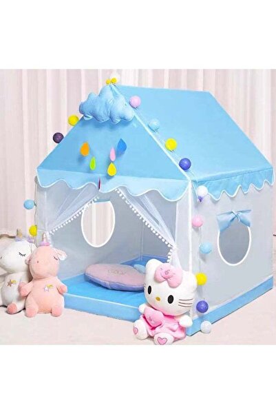 DubaiGallery Cute Blue Princess Castle Play Tent for Kids, Large Indoor Playh...