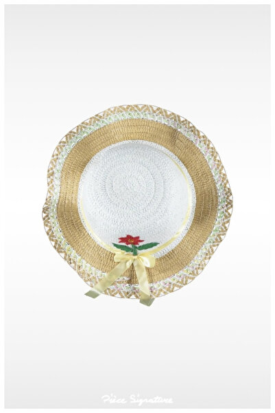 PIECE SIGNATURE Girl's Flower Ribbon Straw Hat