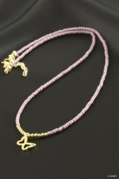 ZERO LAND Aconcept Mixed Figured Miyoki Bead Necklace 1 (192518) Piece Lilac