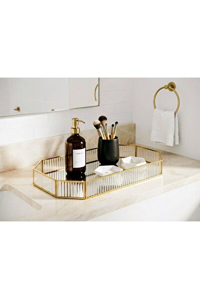 Lumindra Octagonal Glass Presentation Bowl - 42Cmx23 cm