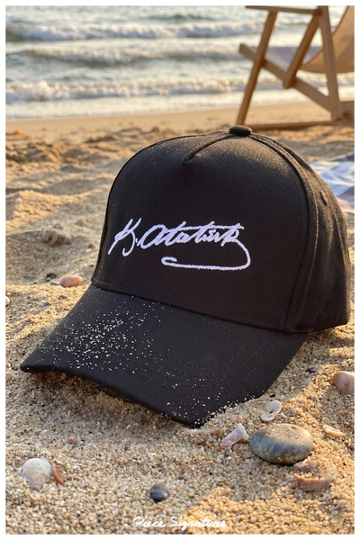 PIECE SIGNATURE Eck Tekstil Unisex Μαύρο καπέλο Ατατούρκ κεντημένο