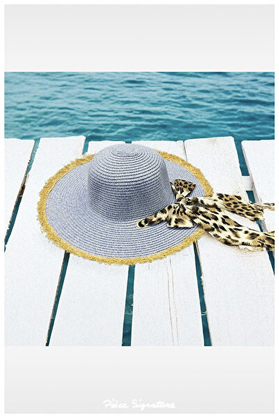 PIECE SIGNATURE Luxury Straw Wide Brim Crushed Beach Hat for Women