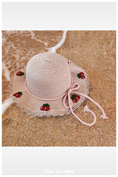 PIECE SIGNATURE Plain Luxury Straw Girl's Hat (Age 3-7)