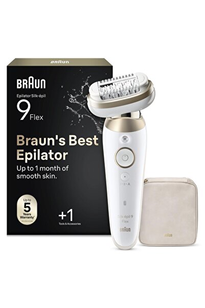 Braun Silk·épil 9 Flex Epilatör, Islak ve Kuru, Kalıcı Pürüzsüz Cilt, 9-030 3D