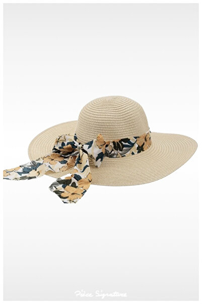PIECE SIGNATURE Wide Brim Luxury Straw Hat for Women (57-58 cm) (Contraction ...