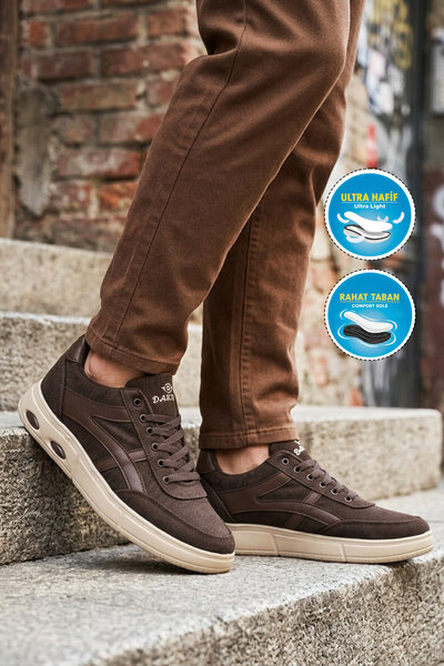Dakırs Brown Canvas Linen Comfortable Lightweight Flexible Men's Casual Walki...