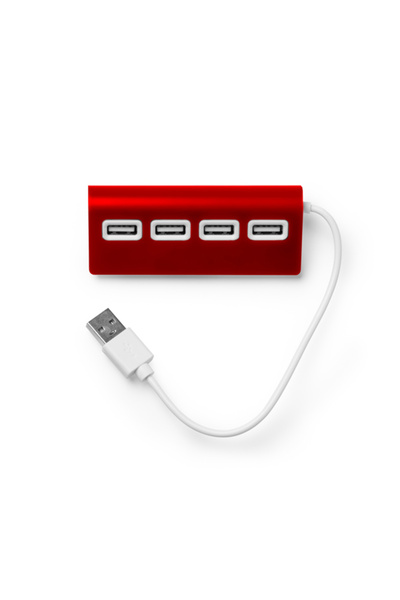 STAMINA Hub USB PLERION, 4 porturi, roșu