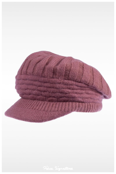PIECE SIGNATURE Fur Lined Thickened Double Wool Layer Angora Knitted Hat