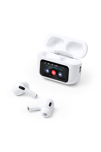 STAMINA Căști wireless Bluetooth MARCUS, TWS, ecran tactil, ANC, alb