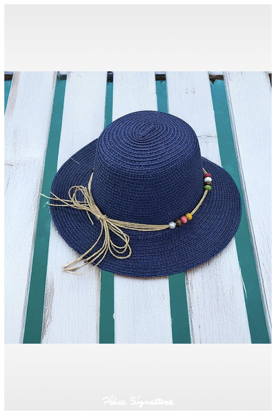 PIECE SIGNATURE Solid Color Luxury Straw Girl's Hat (Age 3-8)