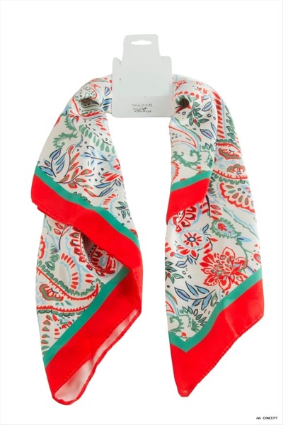 ZERO LAND Aconcept Flower Zr Satin Scarf 50X50 (185759) cm Orange