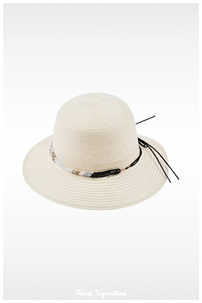 PIECE SIGNATURE Luxury Straw Beach Hat (57-58 cm) (Adjustable String Inside A...