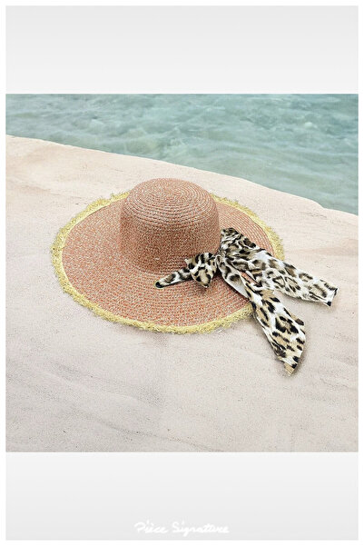 PIECE SIGNATURE Luxury Straw Wide Brim Crushed Beach Hat for Women