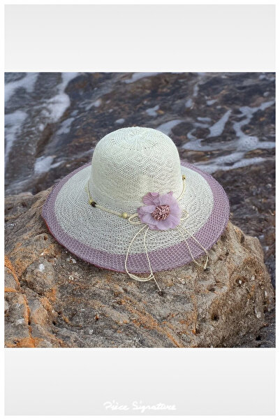 PIECE SIGNATURE Wide Brim Mercerized Beach Hat for Women