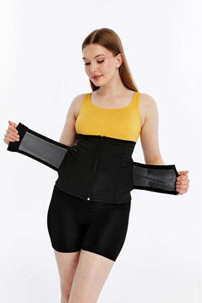 Fit Termal Unisex Fermuarlı Cırt Cırtlı Termal Sauna Bel Korsesi Terletici Gö...