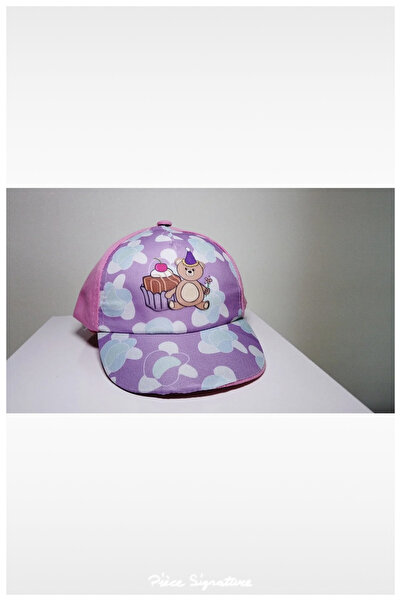 PIECE SIGNATURE Cloudy Teddy Bear Printed Girl's Hat (Age 1-4) (Pink)