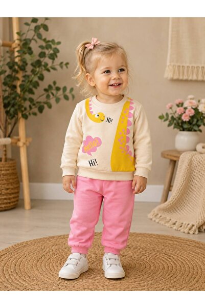 Organic Product DimpleBaby Baby Girl Printed Sweatshirt and Sweatpants 2-Piec...