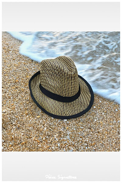 PIECE SIGNATURE Michael Jackson Model Short Edge Straw Hat (Size 57-58 cm)