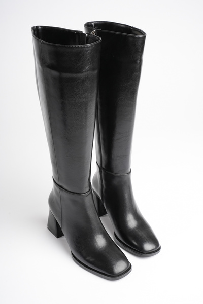 Griffa Shoes Women's Black Thick Heeled Boots