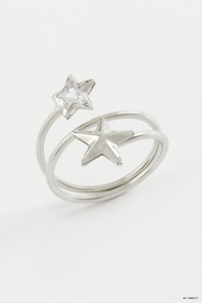 ZERO LAND Concepta Star Zircon Stone Ring (10951) Silver Color