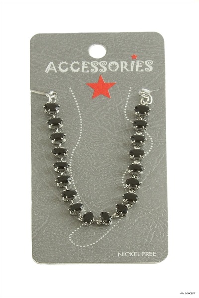 ZERO LAND Concepta Savoroski Zircon Stone (233413) Anklet Black