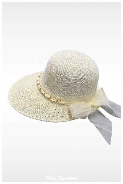 PIECE SIGNATURE Women's Sunshade Sun Hat with Wide Brim Mercerized Beach Hat ...