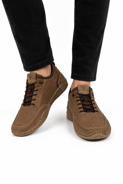Jagulep Men's Sandal Model with Bendable Sole Genuine Leather Shoes Vi̇zon