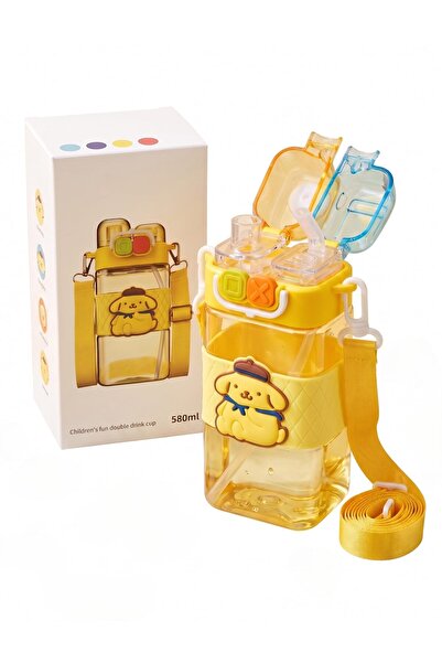 Generic Kids Dual Drink Water Bottle 580ml with Straw & Sip Lid, BPA Free Lea...