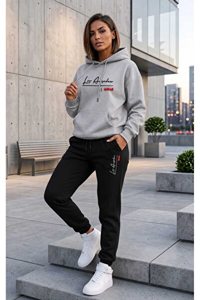 CLOTHES33 Hooded Tracksuit 2-Piece Combination Winter Embroidered Handwritten...