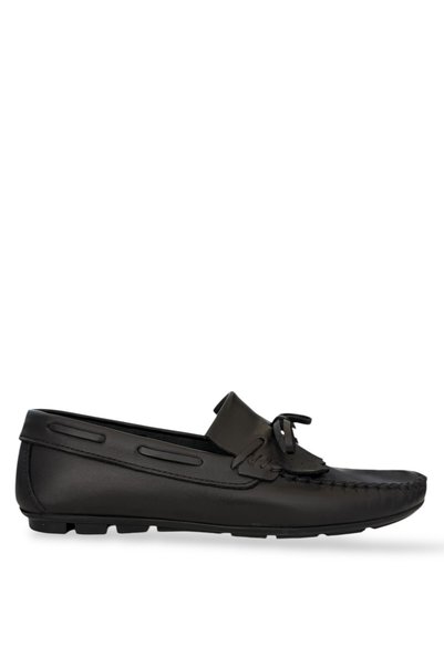 Jagulep Men's Rok Floter Genuine Leather Shoes Black