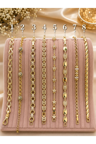 XUPİNGS JEWELRY Kadın Gold Renk Çelik Bileklik – Taşlı ve Zarif Tasarım – Kar...