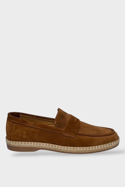 Jagulep Men's Genuine Leather Shoes Taba