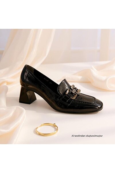 NISH N2549 Genuine Leather Heeled Loafer Shoes
