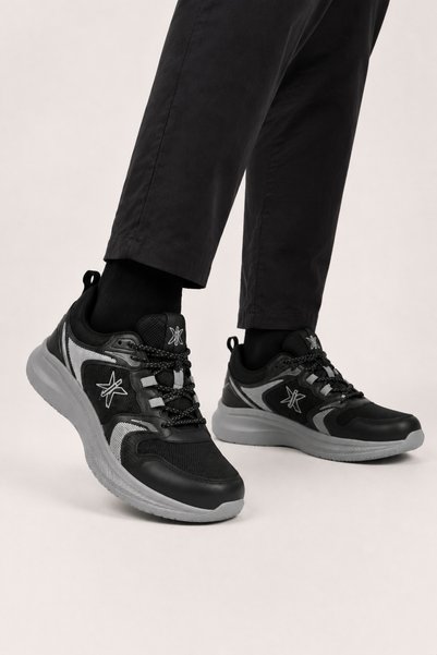 Jagulep Pantofi sport unisex Airfile cu talpă Faylon, NEGRU - GRI ANTRACIT