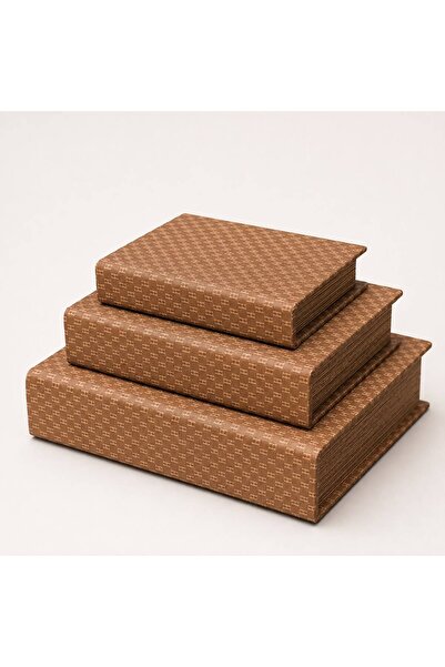 Hinora 3-Piece Decorative Leather Book Box Set – Book-Looking Storage Box, Li...