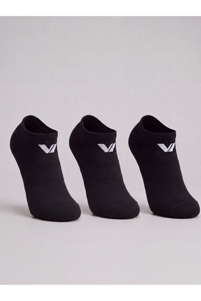 LE VISSION TEKSTİL 3 Pairs of Women's Sneaker Socks Black