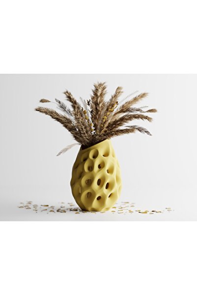 LayerCrew Vază decorativă Pora 16 cm 11.1 cm 11.2 cm Yellow