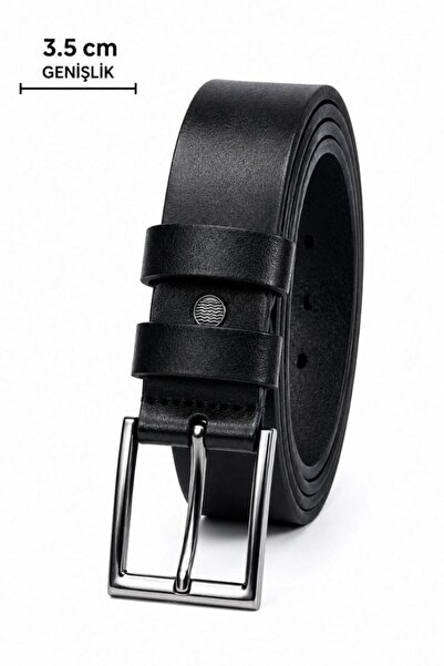 VELİZADE Men's Genuine Leather 3.5 cm Classic Belt with Metal Buckle for Dail...