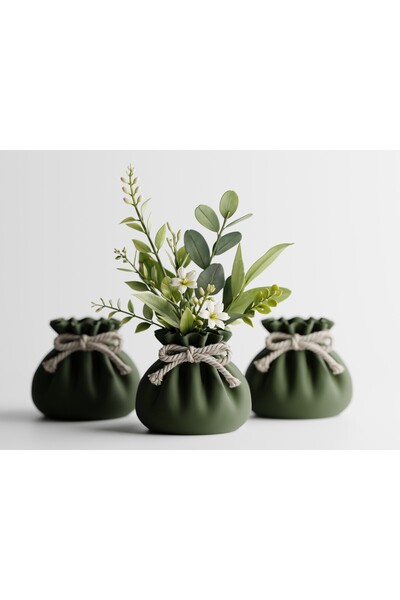 LayerCrew Vază decorativă Lazora 13.6 cm 12 cm 13.8 cm Dark Green