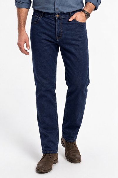 Denim 36 Size Navy Blue Long Length Men's Lycra Classic Cut Jeans
