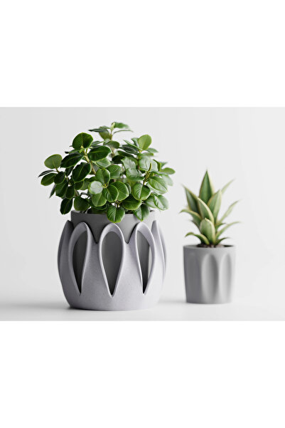 LayerCrew Ghiveci decorativ Nidoris 7.9 cm 14 cm 10 cm Marble Ash Gray