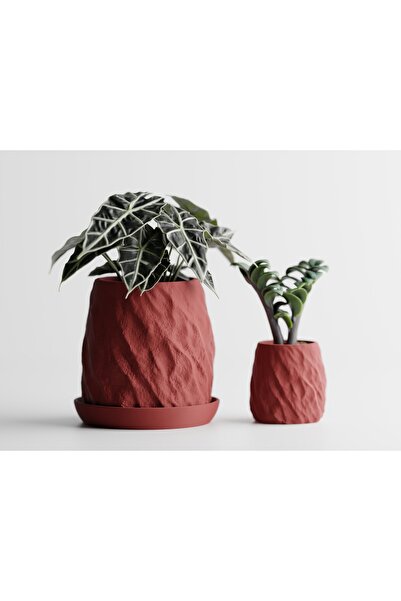 LayerCrew Ghiveci cu farfurie Mura 9.8 cm 9.7 cm 9.9 cm Dark Red