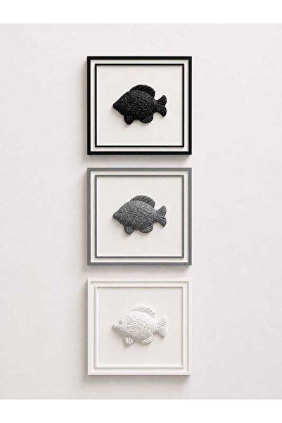amazoondesing Pictură decorativă de perete cu pești, în 3 piese – Decor moder...