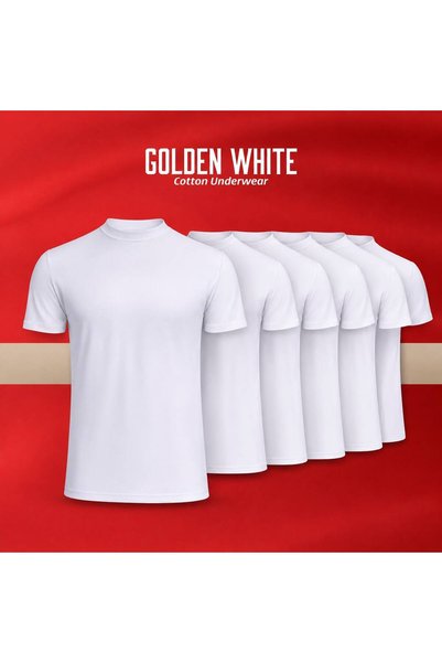 Generic Brand فنايل حلق جولدين وايت رجالي سوري