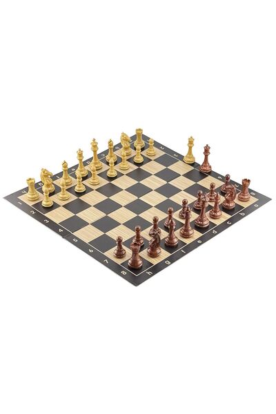 İTALFAMA Set complet de șah din PVC Premium 9,5 cm + Tablă 51 cm + Dame