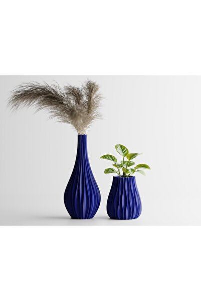 LayerCrew Set ghiveci și vază Vinus 10 cm 11.3 cm 11.4 cm Blue